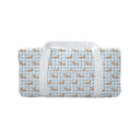 Dachshund Gingham Blue Quilted Weekender Duffle Bag