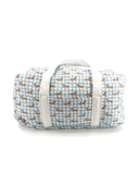 Dachshund Gingham Blue Quilted Weekender Duffle Bag