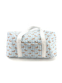 Dachshund Gingham Blue Quilted Weekender Duffle Bag
