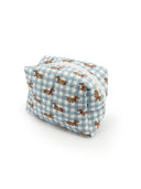 Dachshund Gingham Blue Makeup Bag