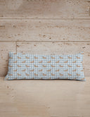 Dachshund Gingham Blue Quilted Oblong 14"x33" Pillow