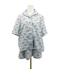 Dachshund Gingham Blue Shorty Pajama Set