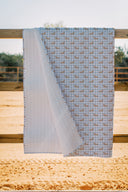 Dachshund Gingham Blue Quilt
