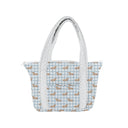 Dachshund Gingham Blue Zipper Tote Bag