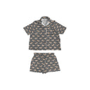 Dachshund Gingham Game Day Black/Red Shorty Pajama Set