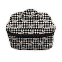 Dachshund Gingham Game Day Black/Red Quilted Travel Case
