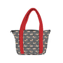 Dachshund Gingham Game Day Black/Red Zipper Tote Bag