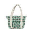 Dachshund Gingham Game Day Green/Gold Zipper Tote Bag