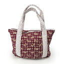 Dachshund Gingham Game Day Maroon Zipper Tote Bag