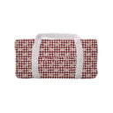 Dachshund Gingham Game Day Maroon Quilted Weekender Duffle Bag