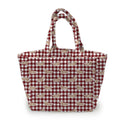Dachshund Gingham Game Day Maroon Quilted Handbag