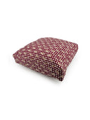 Dachshund Gingham Game Day Maroon Quilted Pet Bed