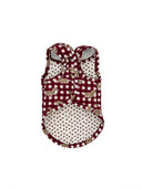 Dachshund Gingham Game Day Maroon Pet Vest