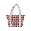 Dachshund Gingham Game Day Maroon Zipper Tote Bag