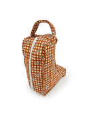 Dachshund Gingham Game Day Orange Quilted Boot Bag