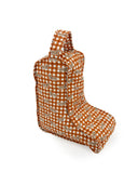 Dachshund Gingham Game Day Orange Quilted Boot Bag