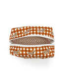 Dachshund Gingham Game Day Orange Makeup Bag