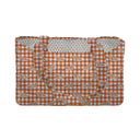 Dachshund Gingham Game Day Orange Quilted Tote
