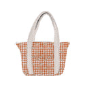 Dachshund Gingham Game Day Orange Zipper Tote Bag