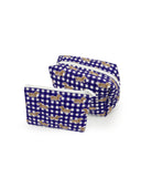 Dachshund Gingham Game Day Purple Makeup Bag