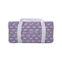 Dachshund Gingham Game Day Purple Quilted Weekender Duffle Bag