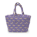 Dachshund Gingham Game Day Purple Quilted Handbag