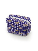 Dachshund Gingham Game Day Purple Makeup Bag