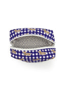 Dachshund Gingham Game Day Purple Makeup Bag