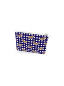 Dachshund Gingham Game Day Purple Makeup Bag