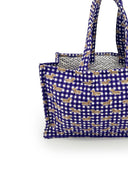 Dachshund Gingham Game Day Purple Quilted Tote
