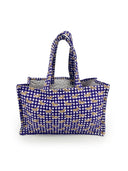 Dachshund Gingham Game Day Purple Quilted Tote