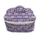 Dachshund Gingham Game Day Purple Quilted Travel Case