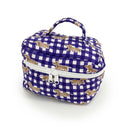 Dachshund Gingham Game Day Purple Quilted Travel Case