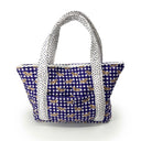 Dachshund Gingham Game Day Purple Zipper Tote Bag