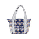 Dachshund Gingham Game Day Royal Blue Zipper Tote Bag