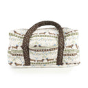Dachshund Rodeo Linen Quilted Weekender Duffle Bag