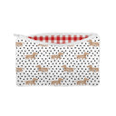 Dachshund Dots Game Day Black/Red Makeup Bag