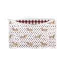 Dachshund Dots Game Day Maroon Makeup Bag