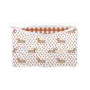 Dachshund Dots Game Day Orange Makeup Bag