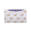 Dachshund Dots Game Day Purple Makeup Bag