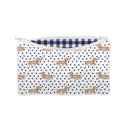 Dachshund Dots Game Day Royal Blue Makeup Bag