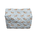 Dachshund Gingham Blue Makeup Bag