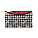 Dachshund Gingham Game Day Black/Red Makeup Bag