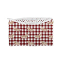 Dachshund Gingham Game Day Maroon Makeup Bag