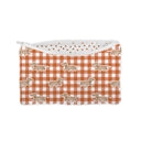 Dachshund Gingham Game Day Orange Makeup Bag