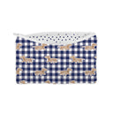 Dachshund Gingham Game Day Royal Blue Makeup Bag