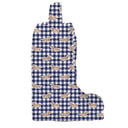Dachshund Gingham Game Day Royal Blue Quilted Boot Bag