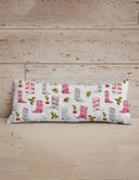 Daisy Boots Holly Pastel Quilted Oblong 14" x33" Pillow