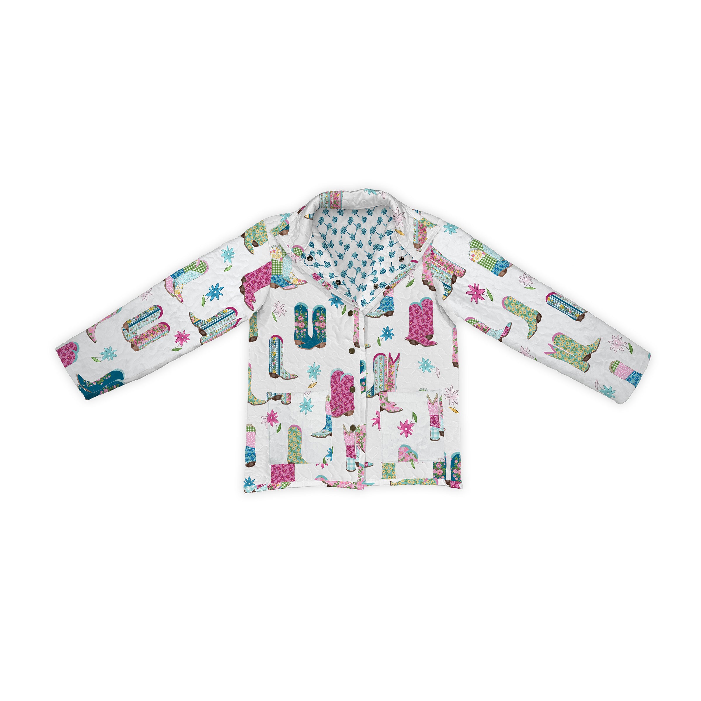 Daisy Boots Patchwork Jewels Quilted Snap Jacket – Ida Mae Home