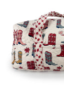 Daisy Boots Linen Weekender Duffle Bag